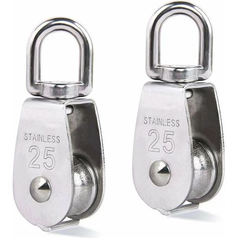 MINKUROW Seilrolle, Heberolle, M25 304 Edelstahl-Einzelrolle, 2 Stück (1/5)