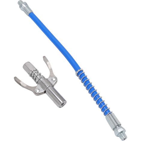 Anschlussstück für manuelle elektrische Hochdruck-Fettpresse, doppelt verriegelbare Öldüse, 30,5 cm Schlauch, G1/8 Typ A Außengewinde, 9 x 6 x 1,8 cm / 3,5 x 2,4 x 0,7 Zoll (1/5)