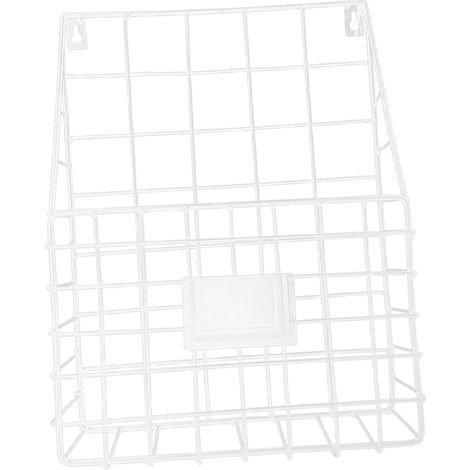 Support De Rangement Mural Porte-magazine Suspendu Porte-journaux Corbeille à Livres En Métal Blanche