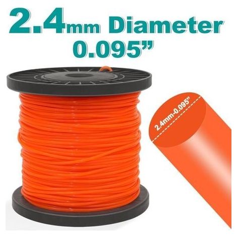 Hochleistungs-Rasentrimmerfaden, 2,4 mm x 100 m, runder Freischneiderfaden, Nylon-Spule, Schnurseil für Gartenfreischneider, 0,095 Zoll – 328 Fuß (1/3)