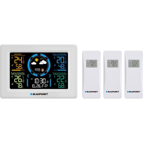 Stazione meteorologica Blaupunkt WS40WH bianca con schermo LCD (1/3)