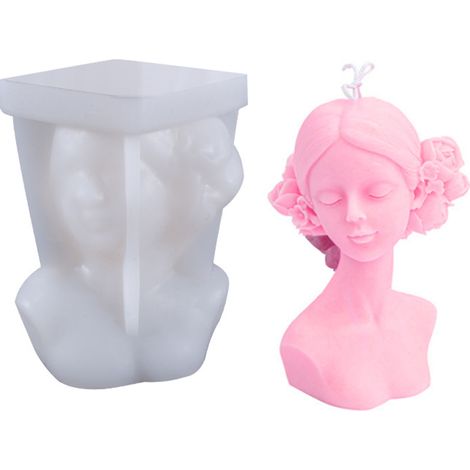 Moule silicone DIY 3D pour fabrication de bougies et savon - Forme corporelle féminine, durable et réutilisable - Matériau translucide pour visualisation facile (1/5)