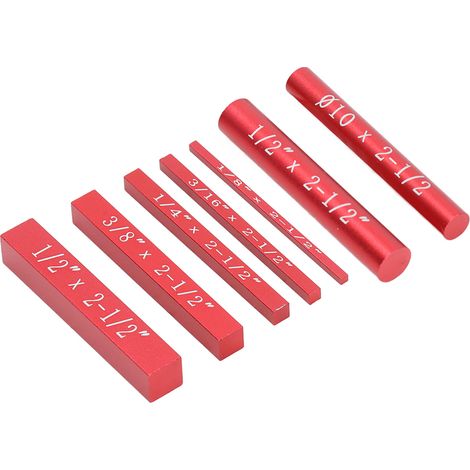 Lot de 7 cales de réglage en alliage d'aluminium anodisé noir, outil de mesure pour le travail du bois, rouge (1/5)
