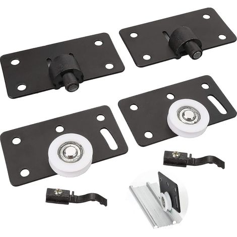 30-mm-Nylonrollen-Sets für Schiebetüren (2 Sets, schwarz) (1/5)