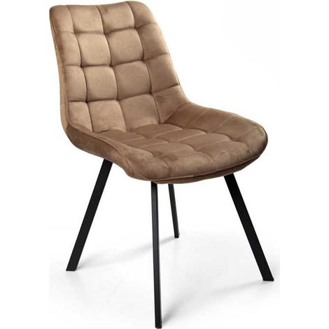 Set 4 poltrone in velluto marrone cm 53x43x85h