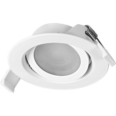 Spot Set Spot LED encastrable, 4,9 W, 220 lm, 2 700 K, Ø 90 mm, 120 °, blanc, pivotant, lot de 3