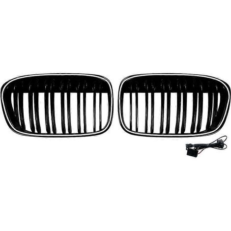 Parrilla delantera de doble riñón (con luces LED), accesorios para BMW X1 F48 F49 2015-2019 (1/5)