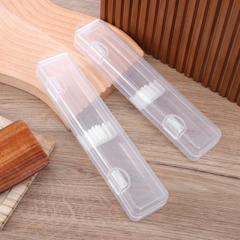2er-Pack transparenter Reiseutensilienhalter, tragbare Besteckbox für Utensilien, Reiseutensilien-Aufbewahrungsbox, einfache Utensilien-Aufbewahrungsbox, Essstäbchen, Löffel, Gabel, ca (1/5)