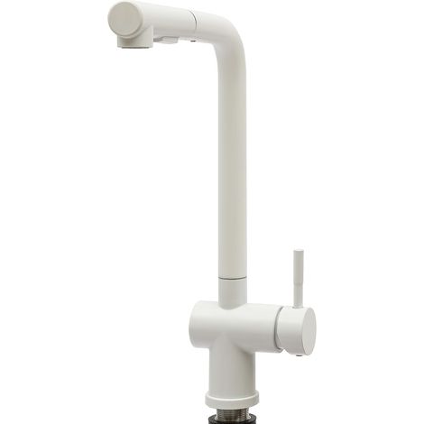 Robinet de cuisine à douchette extractible, pivotant à 360°, en acier inoxydable brossé, avec 2 sorties d'eau, 1,0 MPa, zone d'extension de 50 cm, pour maisons, cuisines, salles de bains