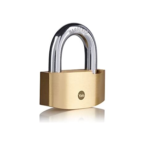 YALE Lucchetto in ottone a martello Y2B/80/138/1 corpo 80mm, arco temprato per resistere al taglio, testato per uso esterno (1/4)