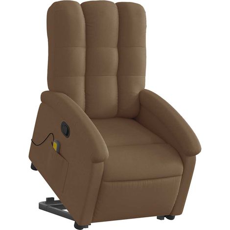 Silla de masaje reclinable de pie de tela marrón vidaXL (1/5)
