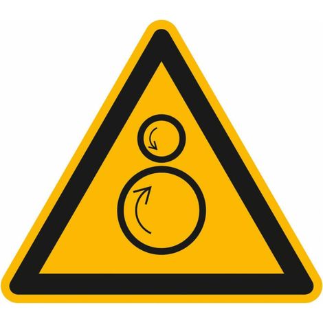 SafetyMarking Warnschild Aluminium SL 100 mm Warnung vor gegenläufigen Rollen (1/4)