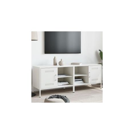 Meubles TV 2 pcs blanc 68x39x50,5 acier (1/5)