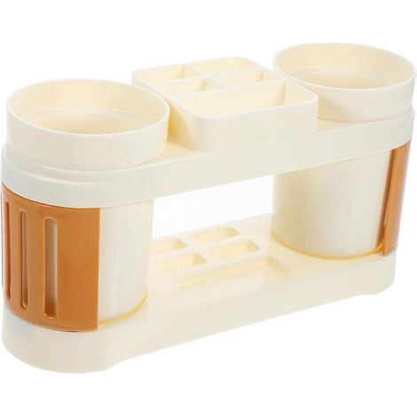 Porte Brosse à Dents avec Deux Gobelets de Bain de Bouche, Rangement Brosse a Dent, Support Brosse a Dent Electrique, Organisateur de Salle de Bain