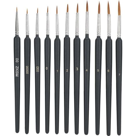 11 pinceaux poils de martre pour aquarelle gouache huile, outil de dessin et peinture artistique. (1/5)