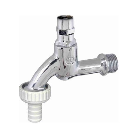 JS AUSLAUFVENTIL MIT SCHLAUCHVER. STECKSCHL.-OT,1",POLIERT CHROM