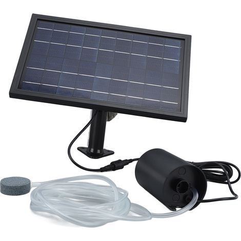 Solar-Luftpumpe mit 2 Sprudelsteinen und Schlauch, 8 W, 10 V, 2400 mAh, ABS und Polysilizium, Solar-Sauerstoffpumpe für Teich und Pool (1/5)