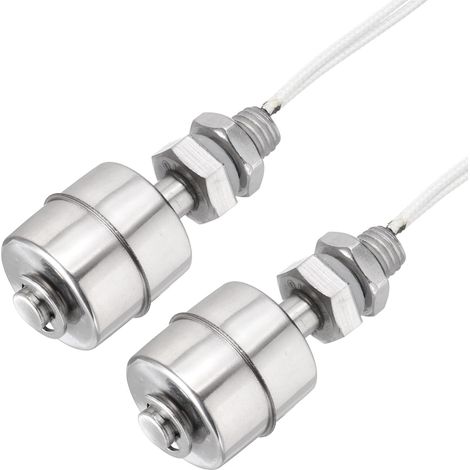 Interrupteur À Flotteur En Acier Inoxydable, Tige De 45mm 110V DC 0.5A Capteur De Niveau D'eau Vertical Filetage M10 Contrôleur De Niveau De Liquide Pour Pompe/Alarme 2 Pcs (1/5)