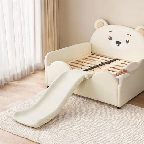 Cadre de lit beige en PU 209,5 x 249 x 110 cm (1/5)