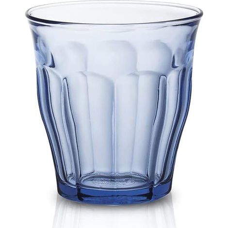 Lot de 6 verres Picardie Marine 25 cl, verre bleu robuste Idéaux pour l'eau et les jus Usage quotidien, maison et jardin (1/3)