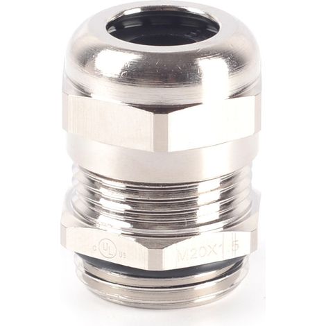 Presse-étoupe M20 x 1.5 en Laiton nickelé pour câble de 5mm à 9mm, , IP68 ( Prix pour 1 ) (1/2)