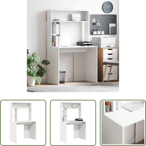 Schreibtisch mit Regalen - Schreibtisch mit Regal Weiß 91 x 50 x 149 cm Holzwerkstoff