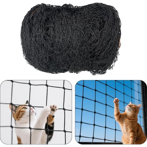 Filet De Protection Pour Chat Pour Balcon, 6 X 3 M, Renforcé Avec Accessoires, Corde De Fixation De 19 M, 20 Cravates, 20 Crochets Et 20 Broches), Résistant Aux Morsures Et À La Déchirure, (1/5)