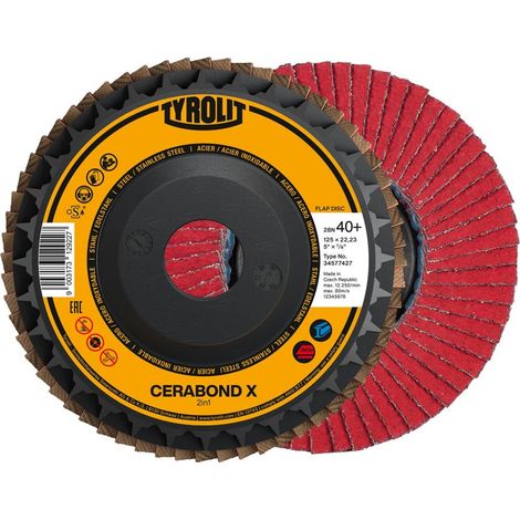 TYROLIT Fächerschleifscheibe CERABOND X125mm CA-40 gew. (1/2)