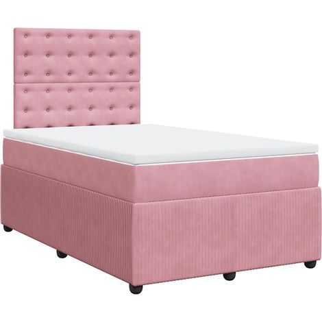 Boxspringbett mit Matratze Rosa 120x200 cm Samt vidaXL (1/5)