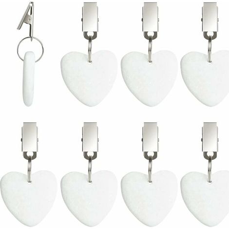 8Pcs Poids de Nappe avec Clips,Pince à Nappe en Marbre Poids pour Nappe avec Pinces Poids pour Nappes Décoratifs Kit de Poids de Nappe pour Pique-Nique Fête Cuisine Restaurant (Blanc)-LIAIKI (1/5)