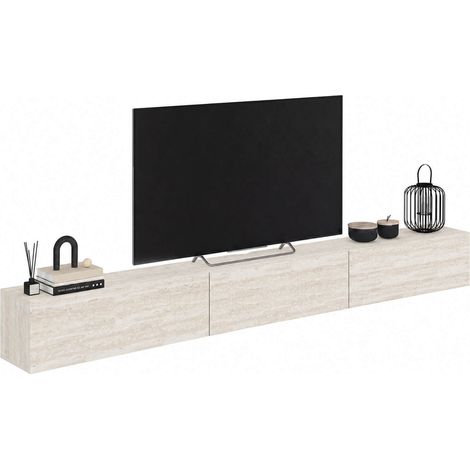 Mobile TV sospeso ELIO da 270 cm con 3 ante, effetto travertino (1/5)