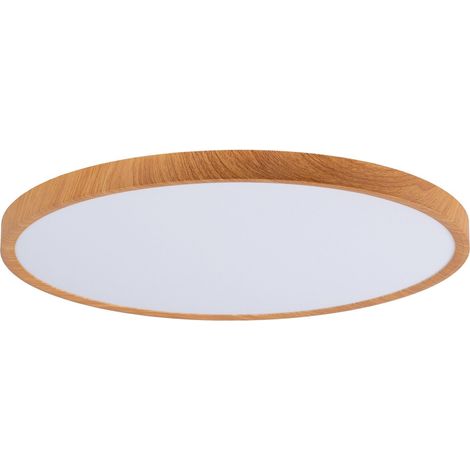 Barcelona Led – Plafonnier LED rond 40W – CCT 3000K/4000K/6500K – IP40 – Ø 500mm – Installation facile – Design moderne en bois