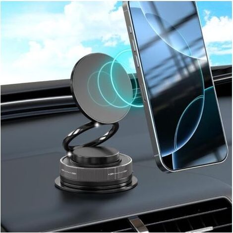 Support magnétique rotatif à 360° pour téléphone portable - [20 aimants N52] Aimants universels pour téléphone portable, support pour iPhone, Galaxy et autres smartphones Android, noir (1/5)