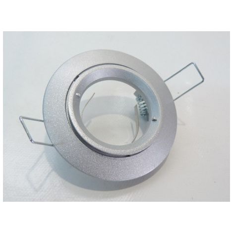 Spot encastré fixe gris brillant Ø 85mm pour lampe 12V MR16 G5.3 (non fournie) 1/4 de tour IP20 TEMPETE TRAJECTOIRE 113720