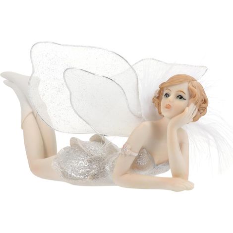 Décoration Intérieure en Résine Blanche – Figurine Fée des Fleurs Ailée Assise, Ornement Ange pour Bureau, Tableau de Bord de Voiture, Présent Décoratif pour Maison, Bureau (1/5)