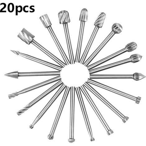 Fräser-Set – 20-teilig, HSS-Fräser mit 3-mm-Schaft/Zubehör, für Heimwerker im Bereich Holzbearbeitung