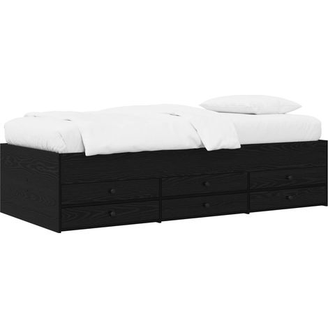 Maison Exclusive - Telaio del letto con storage Rovere Nero 80 x 200 cm (1/5)