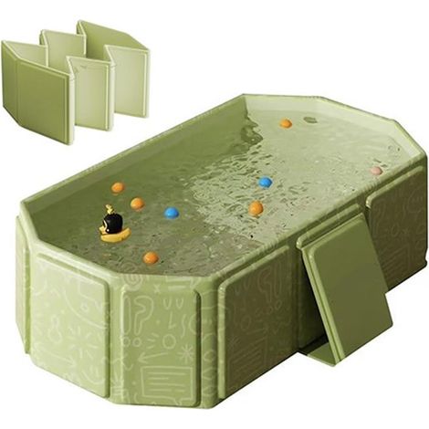 Bañera plegable para bebé, Bañera plegable con tapones de drenaje, 754525cm, Bañera portátil para Fácil guardar, Aislamiento resistente, Verde