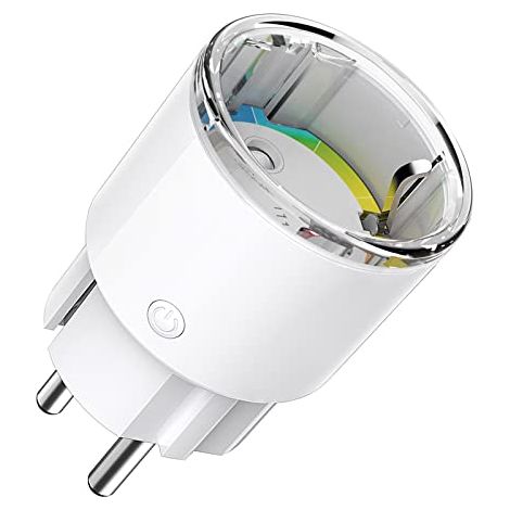 Mini WiFi Smart Plug, Alexa Smart Plug 10A with Timer Function and Remote Control via APP, Energy Monitoring, Voice Control with Alexa and Google Home, 2.4 GHz (1 unit) (1/5)