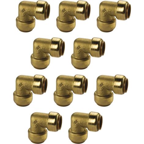 Kupfer Steckfitting Tectite Winkel 90° 15 mm innen/innen lösbar DVGW 10 Stück