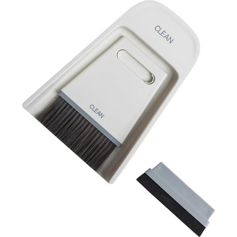Mini Kit de Nettoyage Pratique Balai et Pelle en Plastique Blanc 1 Set pour Nettoyage de Cages et Difficiles pour Bureau et Boutique (1/5)
