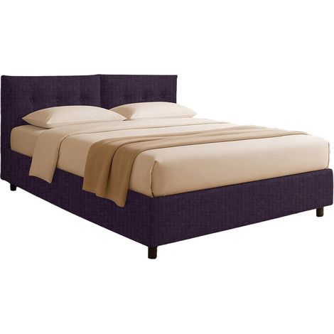 Letto Singolo Exeter, Sfoderabile, Contenitore Made in Italy, Viola