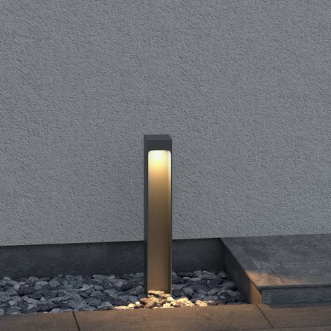 doporro Lampione da Giardino 3000K, Luminoso da Giardino IP65 Paletti Esterni Led 6X6X40cm in Alluminio per Giardini, Parchi, Aree Residenziali e Ingressi BaldersLights, Sabbia grigio scuro