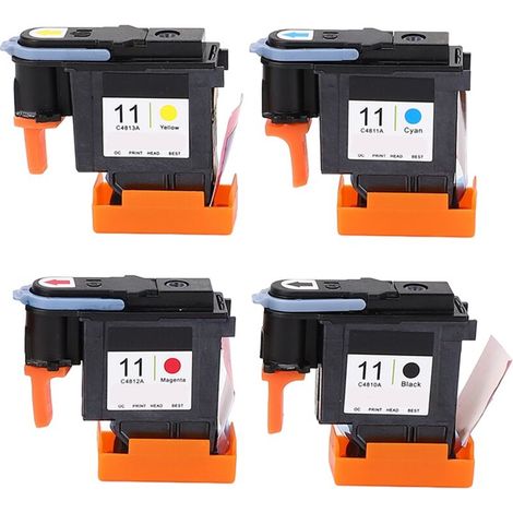 4 Pcs Printhead Printer Head Magenta Black Cyan Yellow Print Head Replacement for HP Designjet 100 110 111 500 510 800 813 850 (1/5)