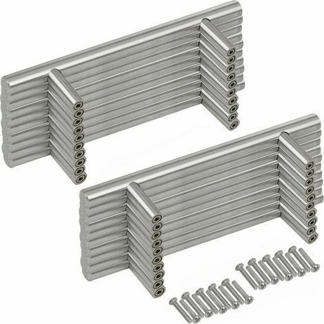 20PCS Poignée Bâton De Porte T- Bar Cuisine Porte Meuble Poignées Acier Inoxydable - Entraxe 96 mm (1/5)