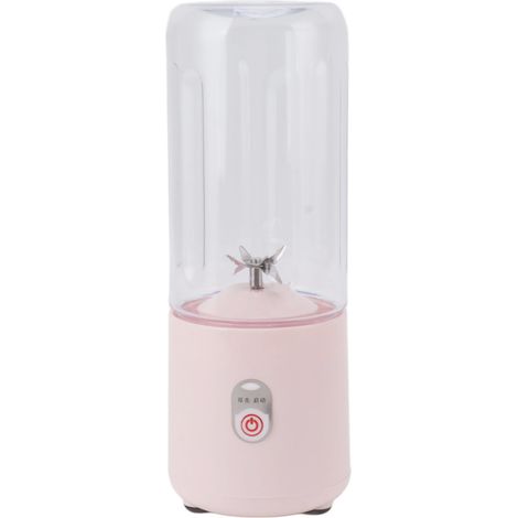 Blender portable 500 ml, mini blender personnel pour smoothies et milkshakes, rechargeable par USB, avec 6 lames, idéal pour le sport et les voyages (rose). (1/5)