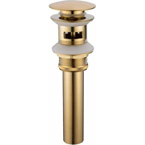 Bonde et accessoires pour vasque en laiton brossé doré – Évacuation eaux usées, set complet 1 pièce, finition luxe