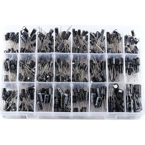 Kit de Condensateurs, 500pcs Condensateur Électrolytique 24 Valeurs Micro Condensateurs Radial en Aluminium 16V-50V 0.1uF〜1000uF pour l'Application Electronique