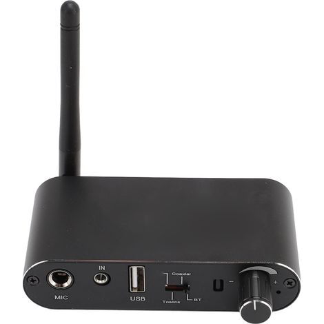 Convertisseur audio numérique-analogique, entrée optique coaxiale, AUX, USB, Bluetooth, microphone, adaptateur audio numérique (1/5)