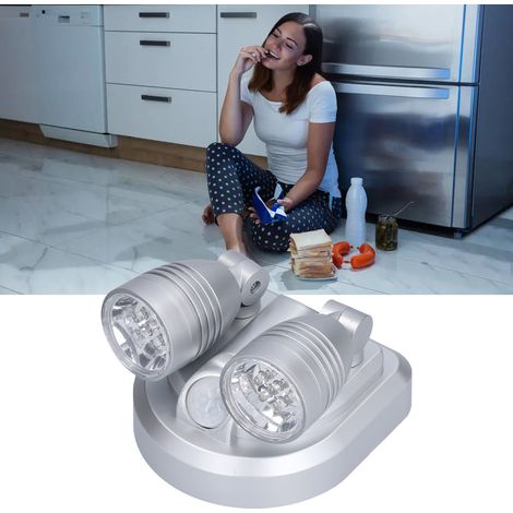 Lampe LED à double tête réglable avec capteur de présence humaine, veilleuse LED à double tête réglable pour un éclairage pratique. (1/5)